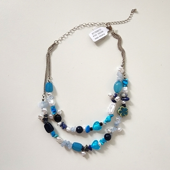 NWT Free People Steal The Show Choker Turquoise Blue - Picture 5 of 10